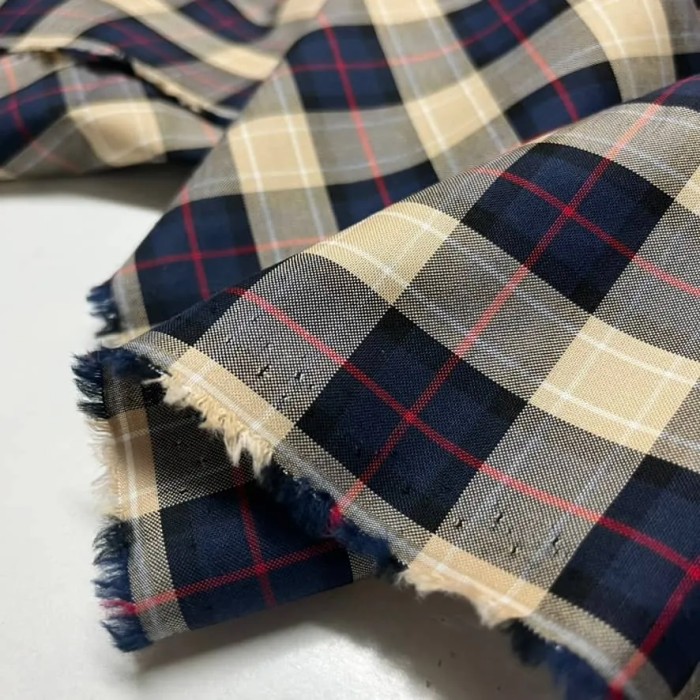 Tissu popeline de coton géométrie multi-couleurs - Haute couture