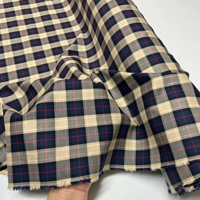 Tissu popeline de coton géométrie multi-couleurs - Haute couture