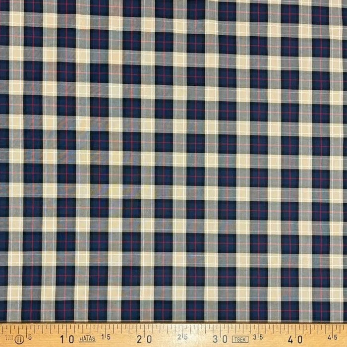 Tissu popeline de coton géométrie multi-couleurs - Haute couture