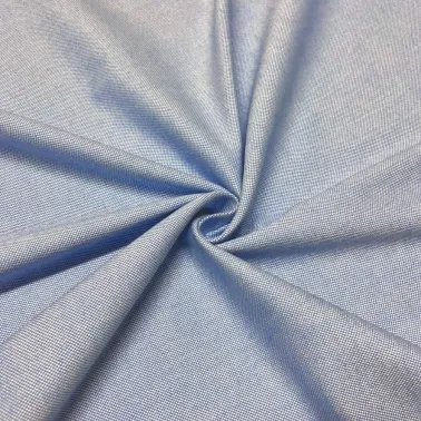 Tissu coton tissé double fil bleu uni - Haute couture