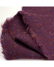 Tissu Laine fibres mélangées chiné tweed prune