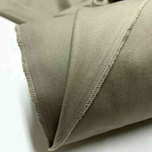 Tissu coton vert kaki uni - Haute couture