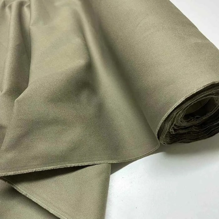 Tissu coton vert kaki uni - Haute couture