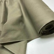 Tissu coton vert kaki uni - Haute couture