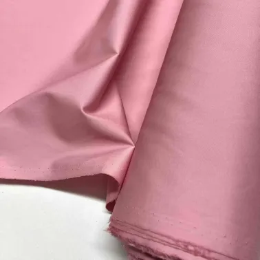Tissu popeline de coton rose uni - Haute couture
