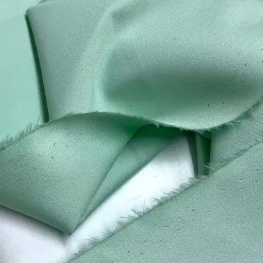 Tissu popeline de coton vert d'eau uni - Haute couture
