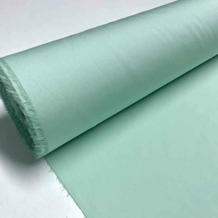 Tissu popeline de coton vert d'eau uni - Haute couture