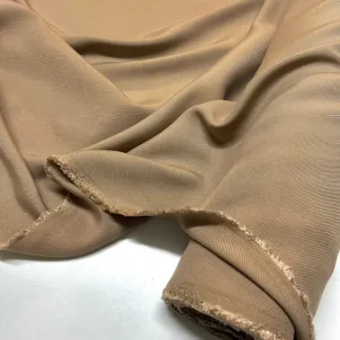 Tissu coton viscose marron uni - Haute couture