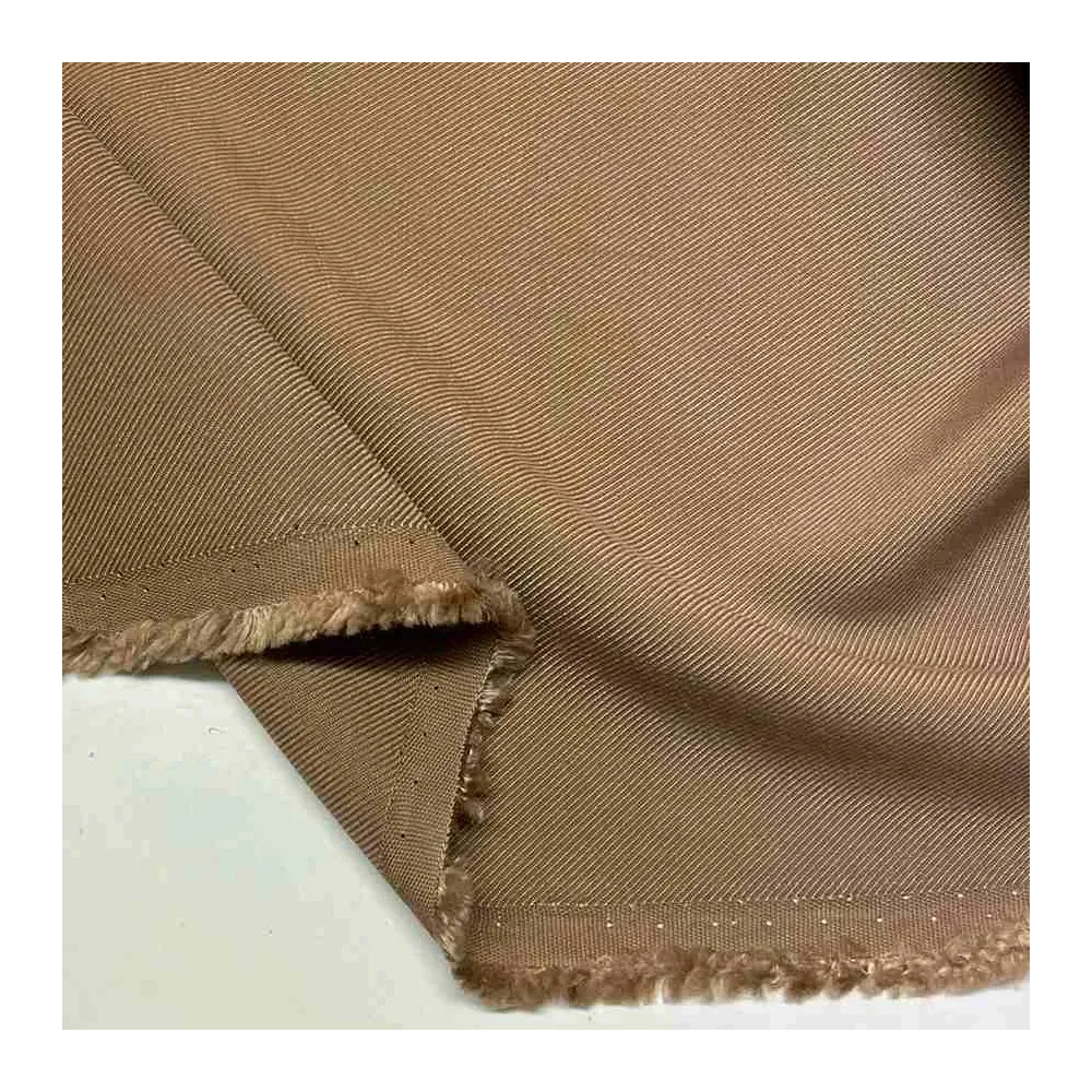 Tissu coton viscose marron uni - Haute couture