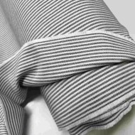 Tissu coton Oxford rayures noir blanc - Haute couture Tissu coton Oxford rayures noir blanc - Haute couture