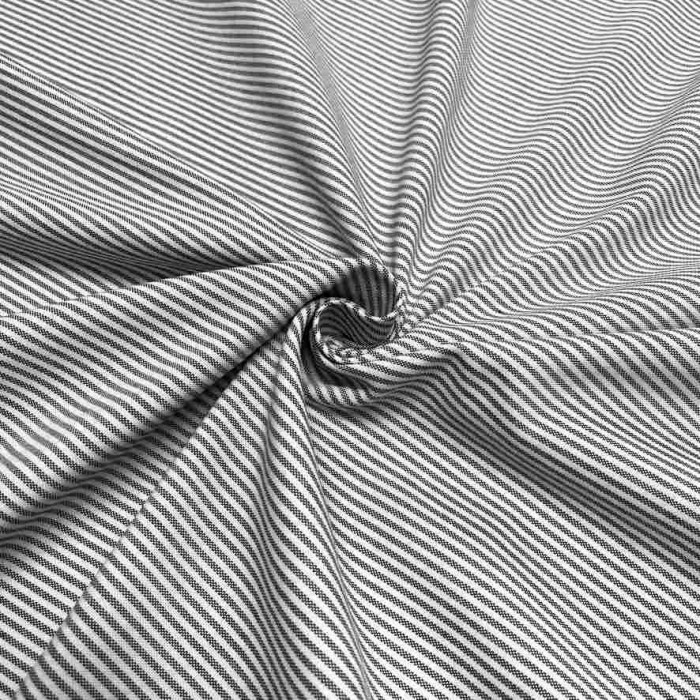Tissu coton Oxford rayures noir blanc - Haute couture Tissu coton Oxford rayures noir blanc - Haute couture