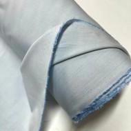 Tissu popeline de coton bleu ciel uni - Haute couture