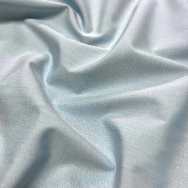 Tissu popeline de coton bleu ciel uni - Haute couture Tissu popeline de coton bleu ciel uni - Haute couture