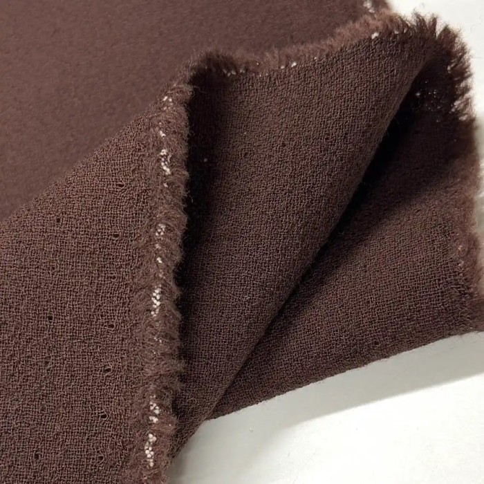 Tissu Laine marron uni moyen poids