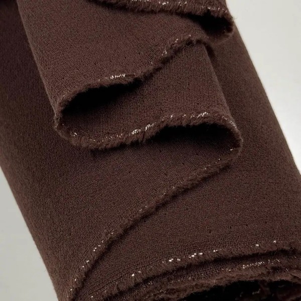 Tissu Laine marron uni moyen poids Tissu Laine marron uni moyen poids