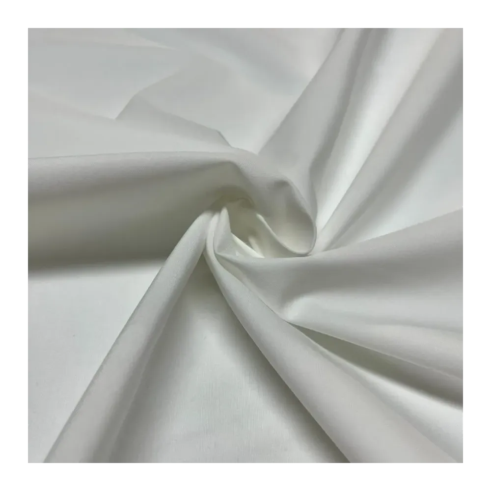 Tissu popeline de coton blanc uni - Haute couture
