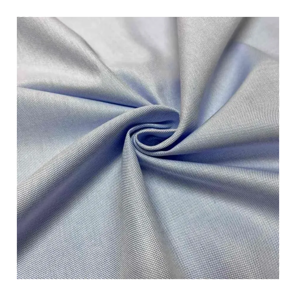 Tissu coton chambray rayures bleu - Haute couture