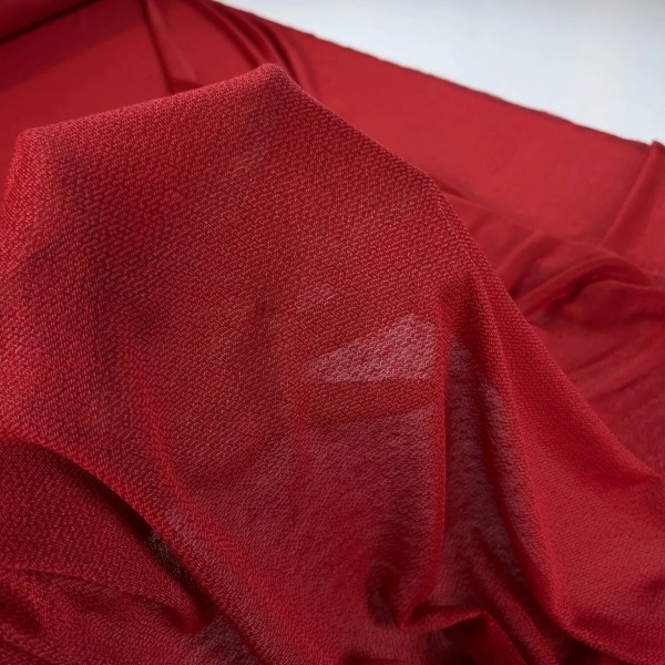 Tissu maille coton rouge uni Tissu maille coton rouge uni