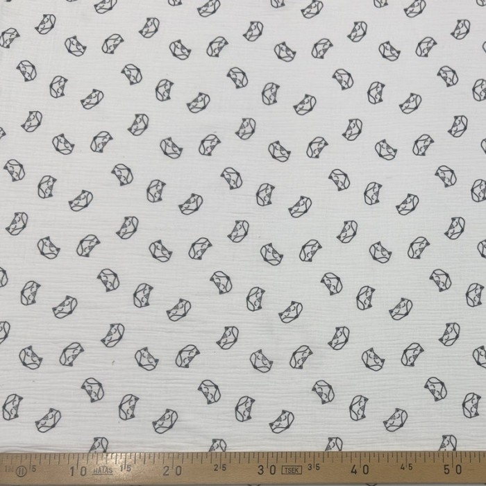 Tissu Double Gaze renard blanc