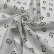 Tissu Double Gaze renard blanc