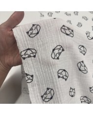 Tissu Double Gaze renard blanc Tissu Double Gaze renard blanc