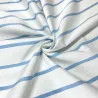 Tissu popeline de coton rayures bleu ciel blanc - Haute couture Tissu popeline de coton rayures bleu ciel blanc - Haute couture