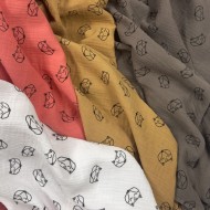 Tissu Double Gaze renard blanc