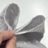 Tissu Double Gaze étoile gris clair