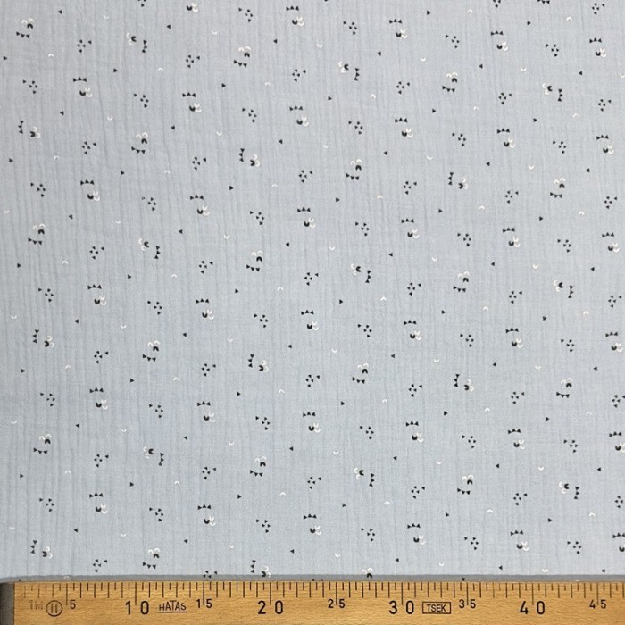 Tissu Double Gaze yeux bleu ciel