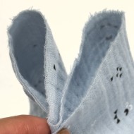 Tissu Double Gaze yeux bleu ciel