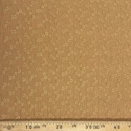 Tissu Double Gaze petite fleurs brodé Camel
